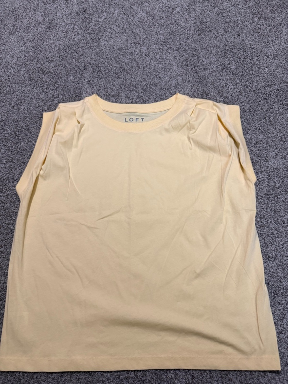 LOFT Pale Yellow Crewneck Short Sleeve Tee